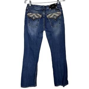 Miss Me Womens JP5705B Bootcut Bling Studded Embellished Jeans MK158 SZ 28